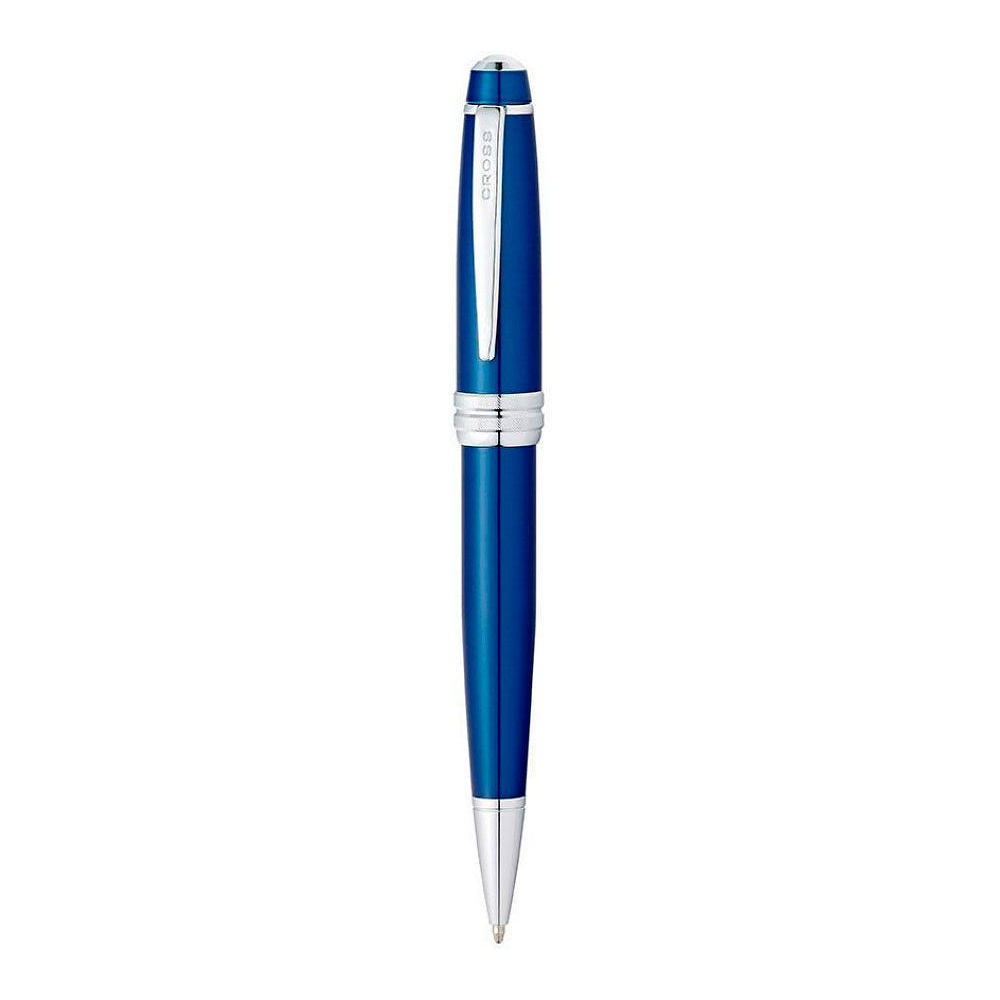 Ручка шариковая автоматическая "Cross Bailey Blue Lacquer", 0.7 мм, синий, серебристый, стерж. черный - 2