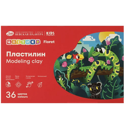 Пластилин "Цветик", 36 цветов