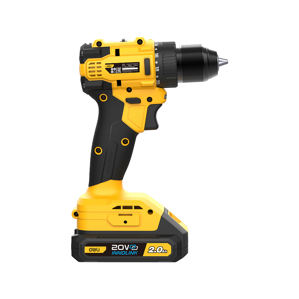 Аккумуляторная дрель-шуруповерт Deli YS EDC120 20 В, 45 Нм, 2 АКБ, 2 Ач, сумка - 5