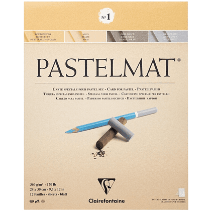 Блок-склейка для пастели "PastelMat" №1, 24x30 см, 360 г/м2, 12 листов, 4 цвета