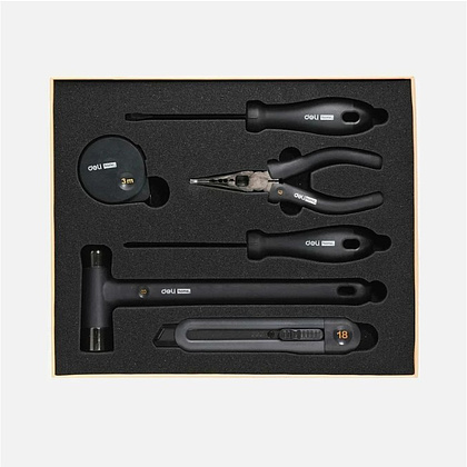 Набор ручного инструмента Deli HS EHT0006, 6 предметов, Soft Touch, черный - 18
