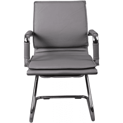 Кресло на полозьях "Бюрократ Ch-993-Low-V", экокожа, серый, металл хром - 4