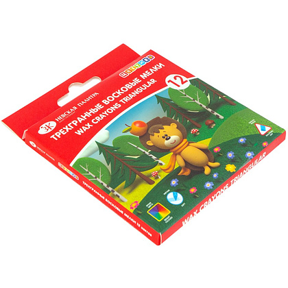 Мелки восковые "Цветик", 12 шт., треугольные - 3