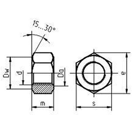 Гайка шестигранная М12, DIN 934/ГОСТ 5927-70, цинк, 5 кг - 2