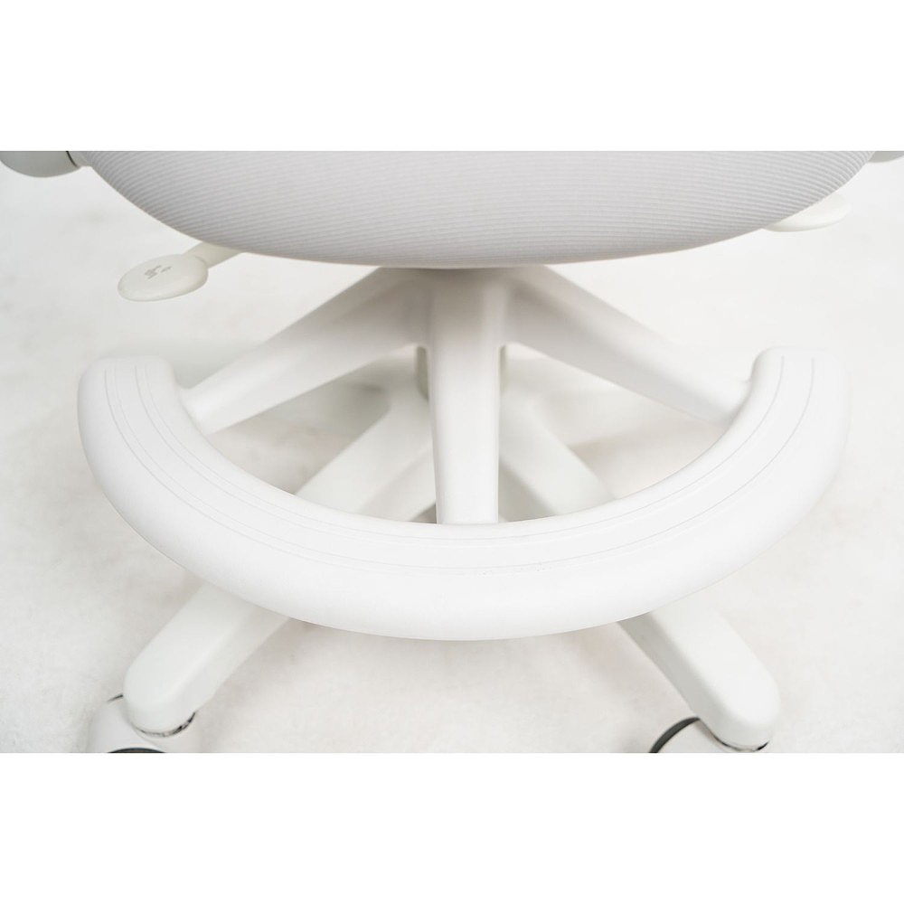 Кресло детское Ergosmart Antey, ткань, пластик, корпус белый, подставка для ног, с чехлом розовым, серый - 8