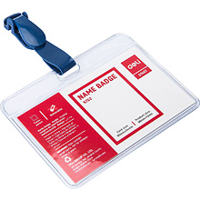 Бейдж на ремешке с клипсой "Deli", 90х54 мм, прозрачный