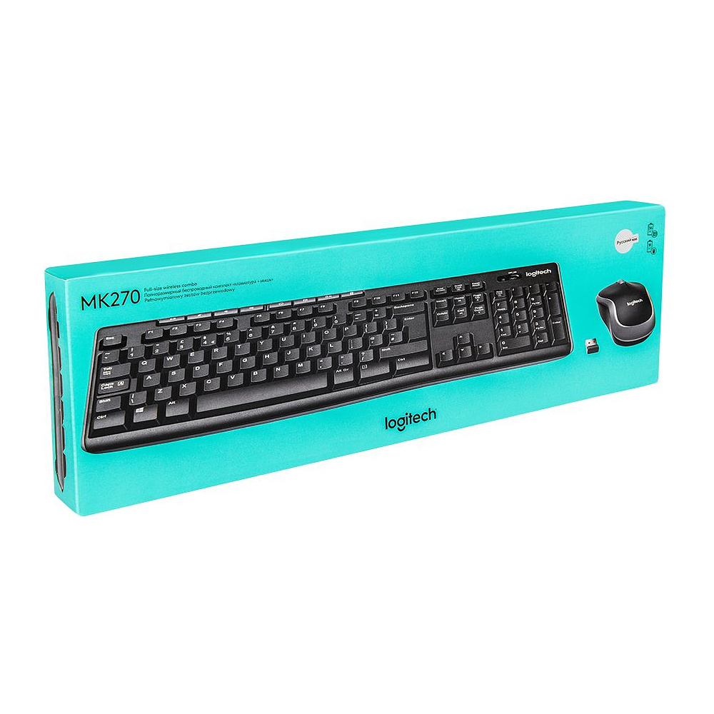 Клавиатура + мышь Logitech "MK270", беспроводная, черный - 6