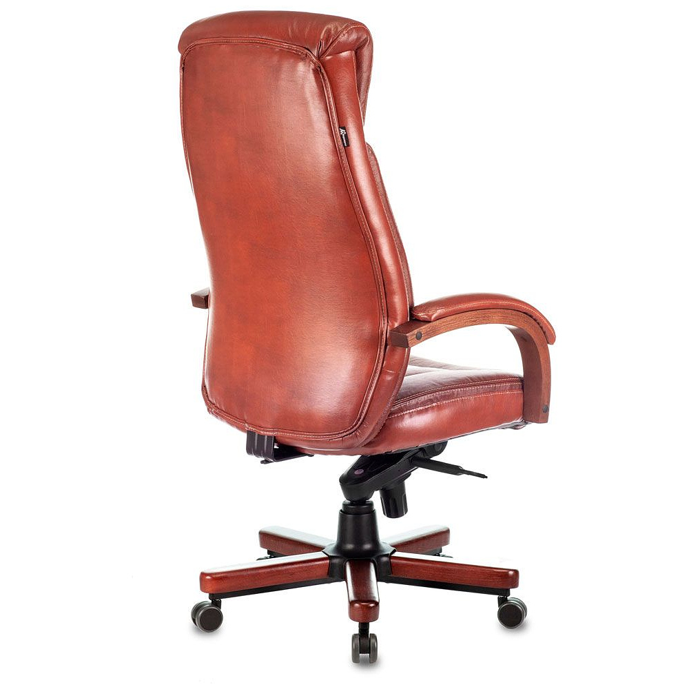 Кресло для руководителя Бюрократ "T-9922WALNUT", кожа, металл, дерево, светло-коричневый  - 4