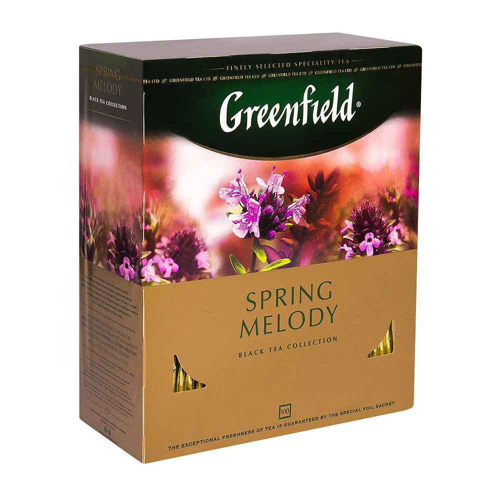 Чай "Greenfield" Spring Melody, 100 пакетиков 2г, черный