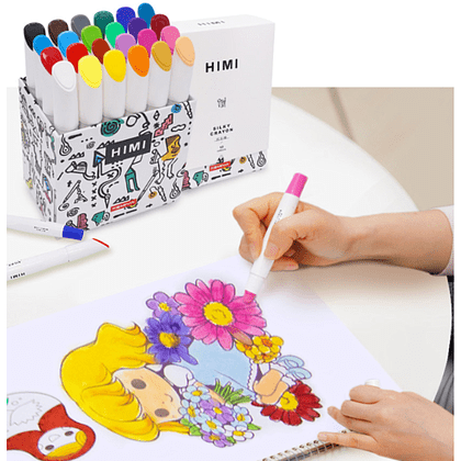 Мелки восковые "Himi Silky Crayon", 24 цвета, ассорти - 7