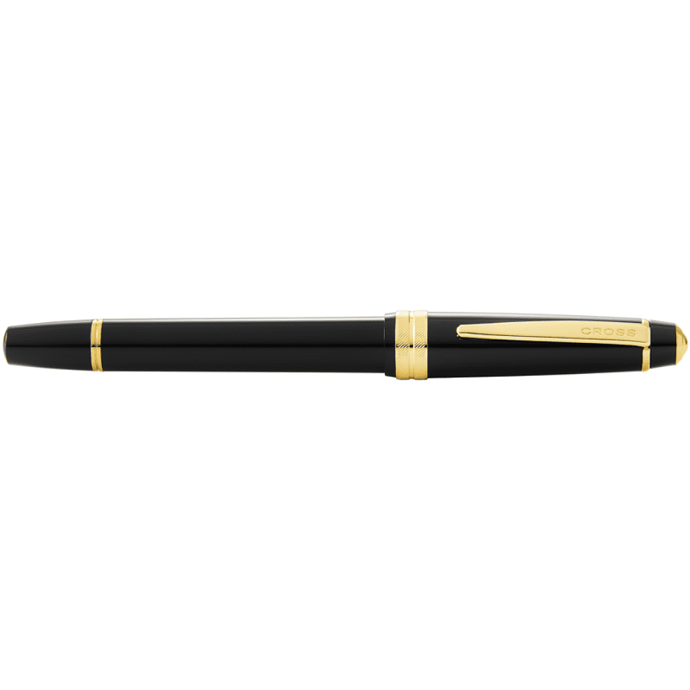 Ручка перьевая F "Bailey Light Polished Black Resin and Gold Tone", черный, золотой - 3