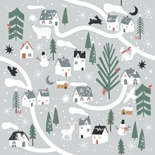 Бумага декоративная в рулоне "Village", 1х0.7 м, серый