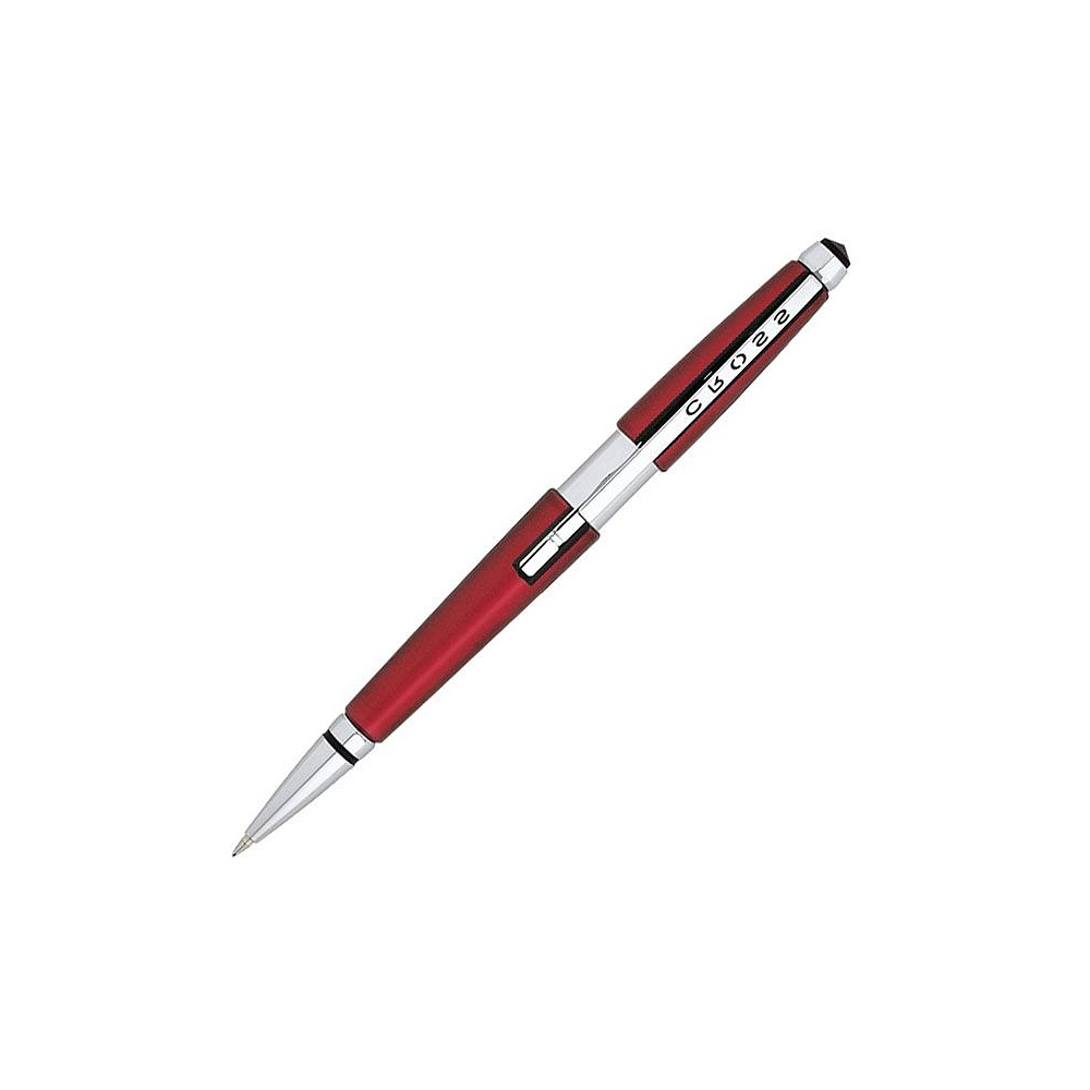 Ручка-роллер "Cross Edge", 0.7 мм, красный, серебристый, стерж. черный