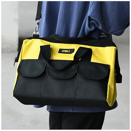 Сумка для инструментов Deli YS EDL430016, 360х180х250 мм, ткань Oxford, черный, желтый - 5
