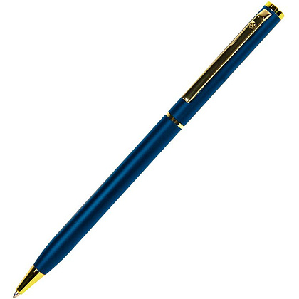 Ручка шариковая автоматическая "Slim", 1.0 мм, глянцевый сизый, золотистый, стерж. синий