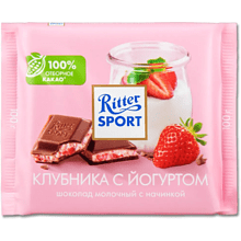 Шоколад молочный "Ritter Sport" клубника с йогуртом