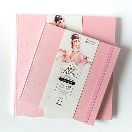 Скетчбук для маркеров "Fashion", 15x15 см, 75 г/м2, 80 л, розовый - 3