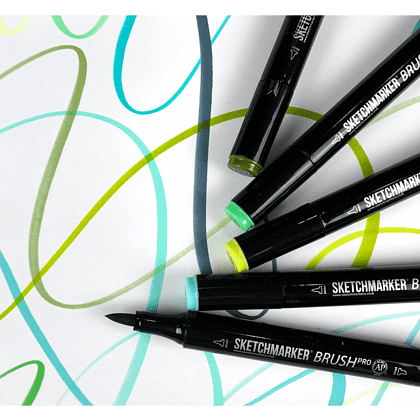 Маркер перманентный двусторонний "Sketchmarker Brush", G41 мох - 5