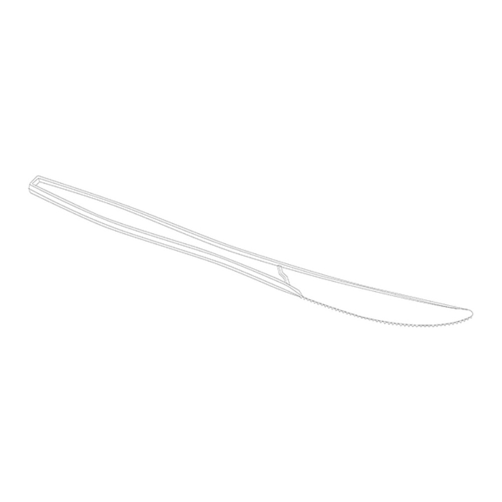 Нож из кукурузного крахмала одноразовый, 16 см, 50 шт/упак, белый