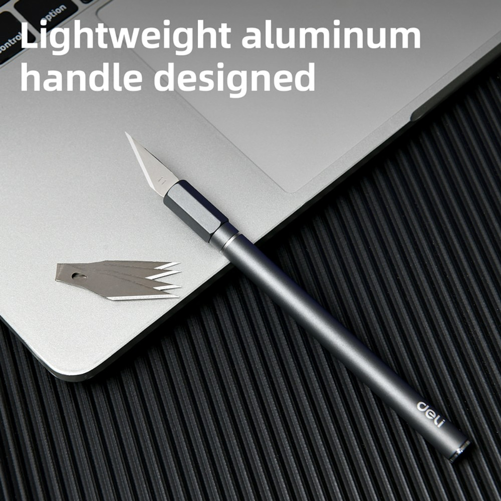 Нож-скальпель Deli YS EDL359201A, макетный, 146x9 мм, лезвия 10 шт. в комплекте - 5