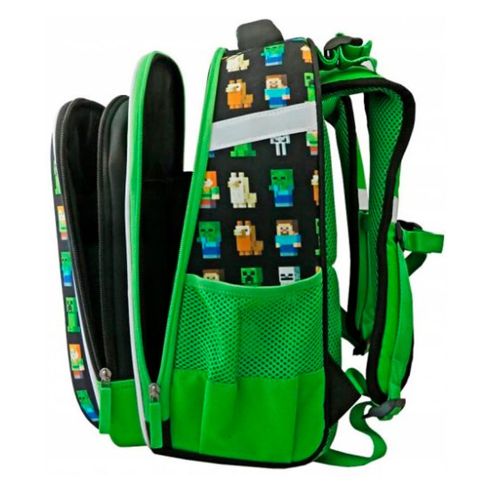 Рюкзак молодежный "Minecraft", черный, зеленый - 3