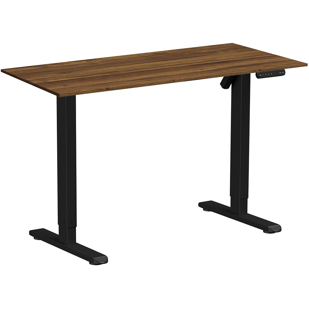 Стол с электроприводом WellDesk Basic 1300x675х18 черный/дуб хантон темный (9191456+9178197)