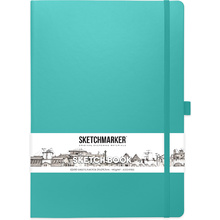 Скетчбук "Sketchmarker", 21x29.7 см, 140 г/м2, 80 листов, аквамарин