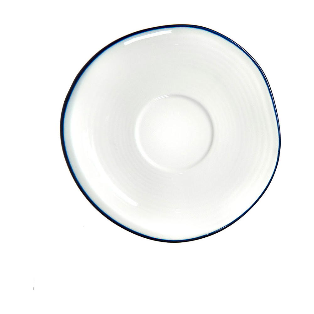 Набор посуды чайник и чашка с блюдцем "Seawave", белый, синий - 10