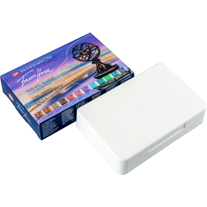 Краски акварельные "Белые ночи грануляция и натуральные земли", 12 цветов, кюветы - 10