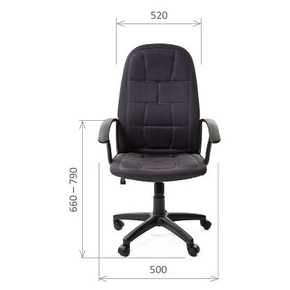 Кресло для персонала "CHAIRMAN 737", ткань, пластик, черный - 4