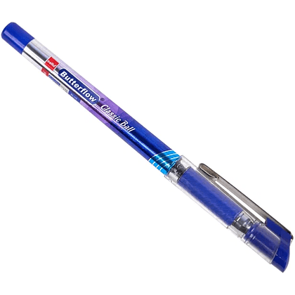Ручка шариковая "Butterflow", 0.7 мм, синий, серебристый, стерж. синий