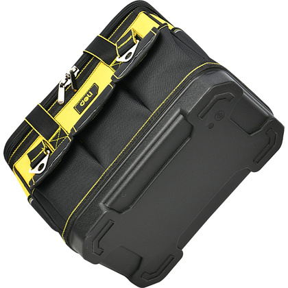 Сумка для инструментов Deli YS EDL586112, 14 карманов, 350х200х290 мм, ткань Oxford, черный, желтый - 3