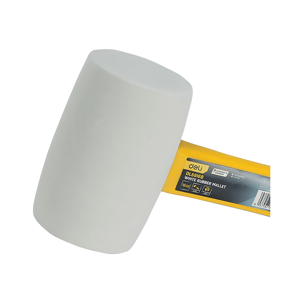 Киянка резиновая Deli YS EDL5916B, 0.45 кг, фибергласовая рукоятка, белая - 2
