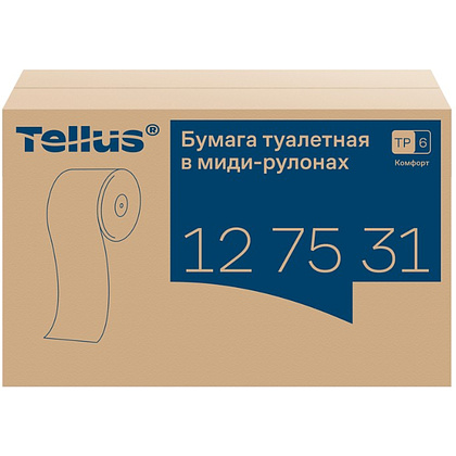 Бумага туалетная Tellus Комфорт TP6, в миди-рулонах, 100 м, 2 слоя - 3
