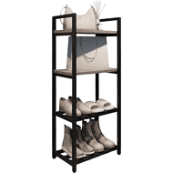 Обувница ALLERD 2+2 RION, черный муар, 440х250х1030, бетон