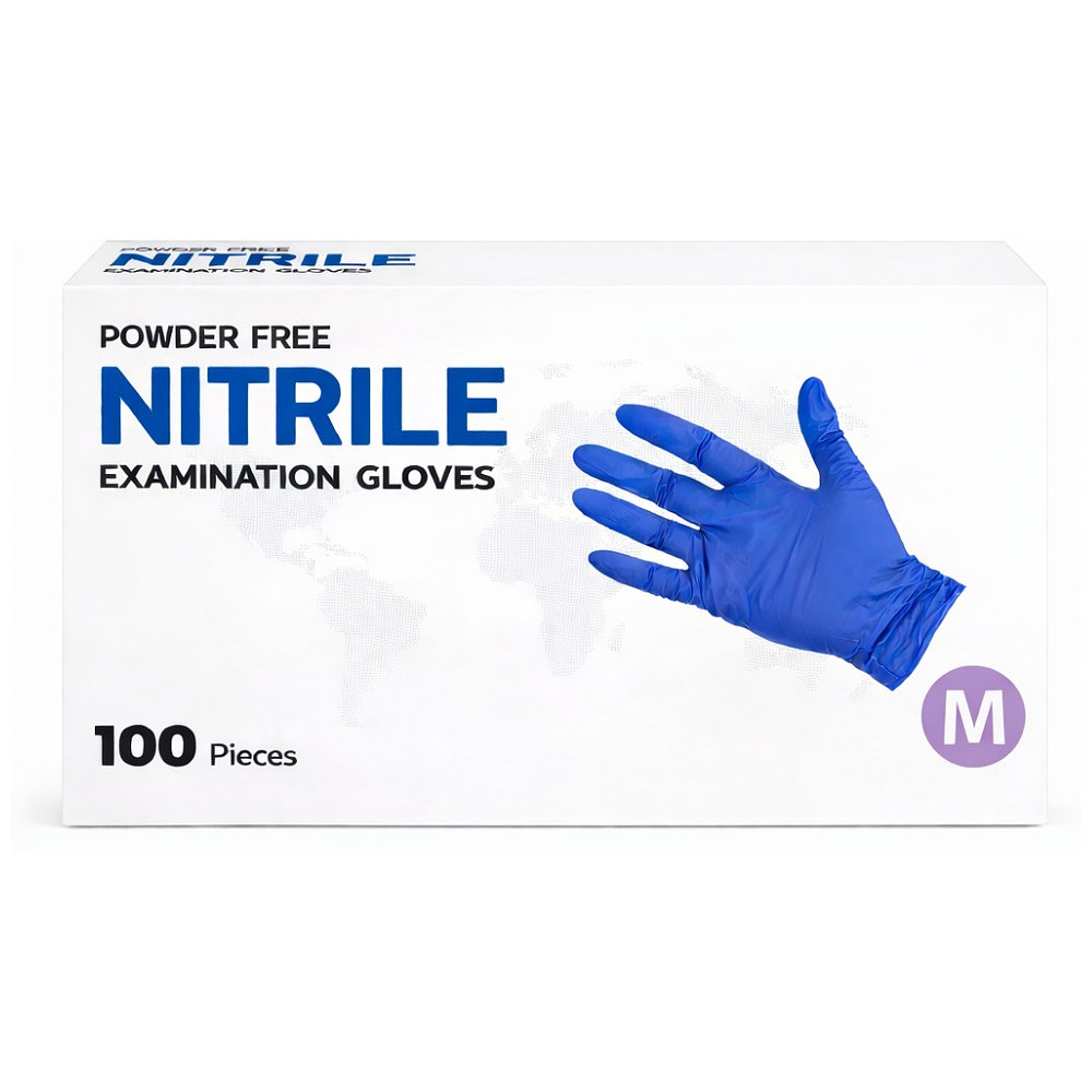 Перчатки нитриловые неопудренные одноразовые, р-р M , 100 шт./уп., фиолетовый