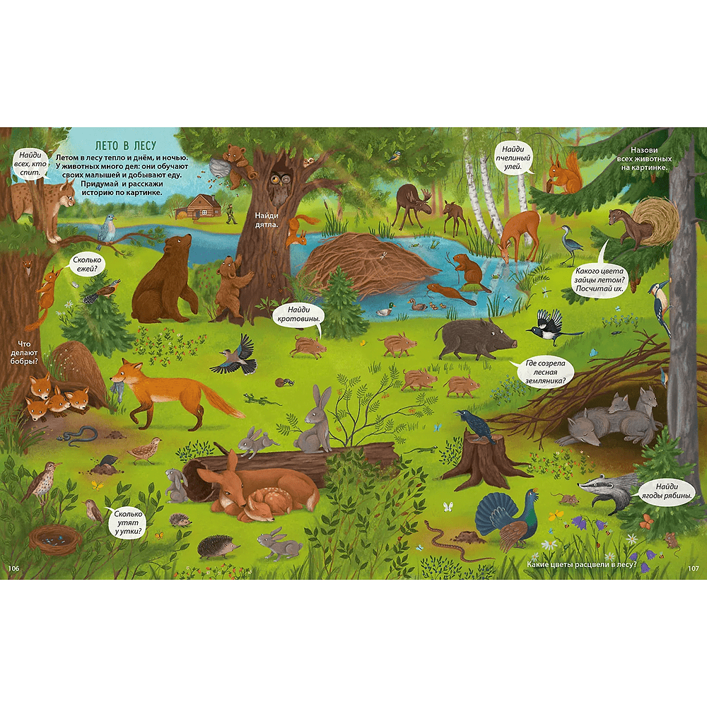 Книга "Виммельбух с наклейками. В лесу" - 3