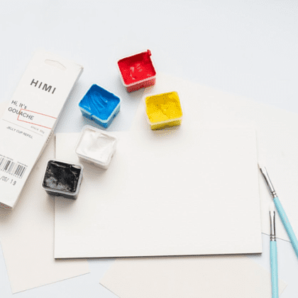 Краски гуашевые "Himi Jelly Cup", ориентальный красный, набор  рефилов 4 шт., 30 мл. - 5