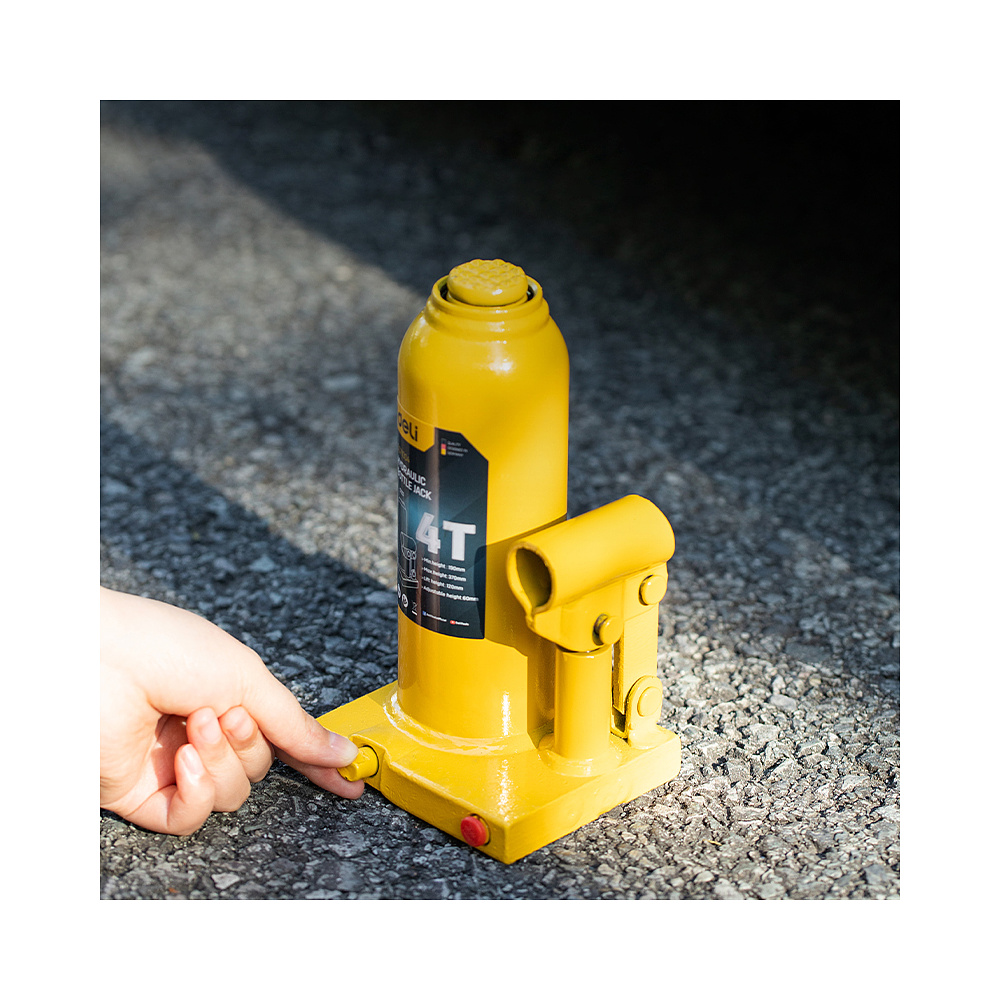 Домкрат гидравлический "Deli" 4000 кг, 190-370 мм, желтый - 4