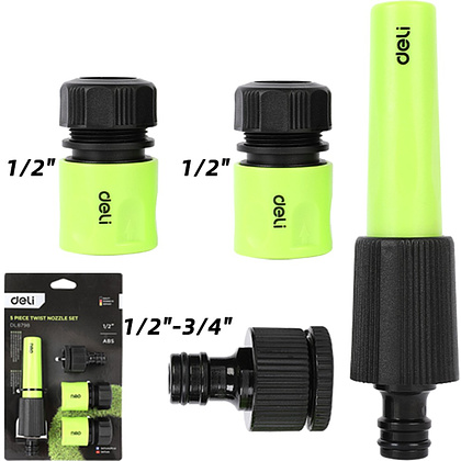 Набор соединителей-коннекторов Deli GS EDL8798, 1/2", 4 шт. - 2