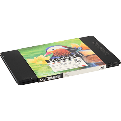 Цветные карандаши акварельные "Sketchmarker Универсальный", набор 36 цветов, жестяной пенал - 3