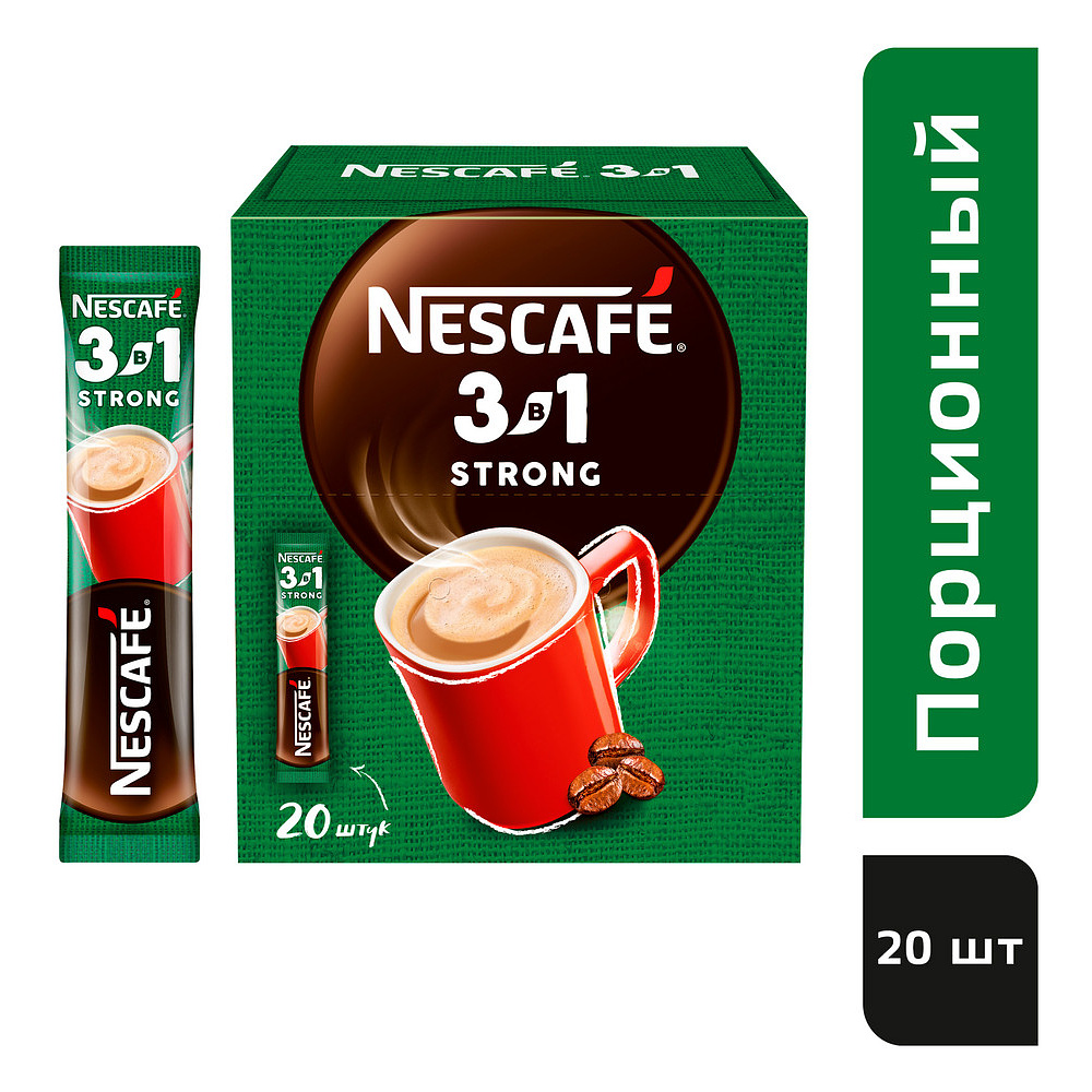 Кофейный напиток "Nescafe" 3в1 крепкий, растворимый, 14.5 г