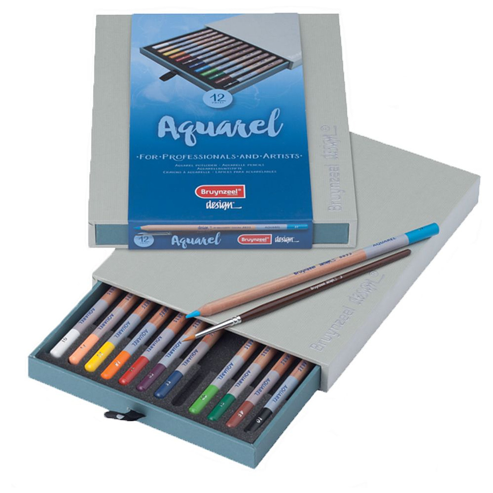 Набор карандашей акварельных "Design aquarel box", 12 цветов
