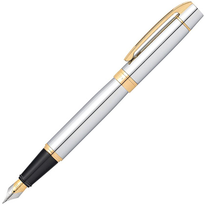 Ручка перьевая "Sheaffer 300 Chrome", M, серебристый, золотистый, патрон черный, синий - 2