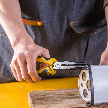 Длинногубцы Deli "EDL2108", 200 мм, желтый, черный - 4