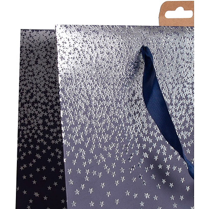 Пакет бумажный подарочный "Navy ombre", 26.5x14x33 см, разноцветный - 5