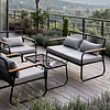 Комплект мебели садовой AksHome GARDENIA (кресло  2 шт, диван 1 шт, стол 1 шт), черный - 11