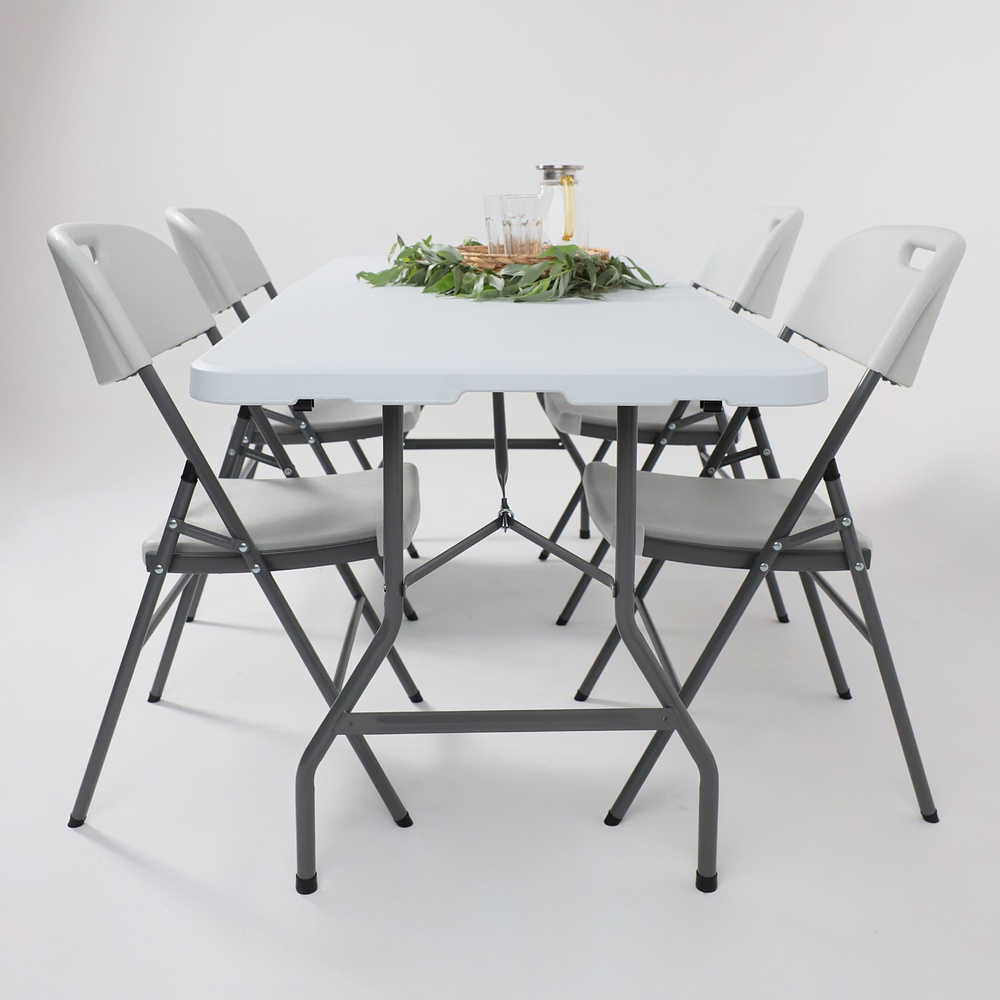 Стол складной 1800х755х730 мм, пластик, белый - 14