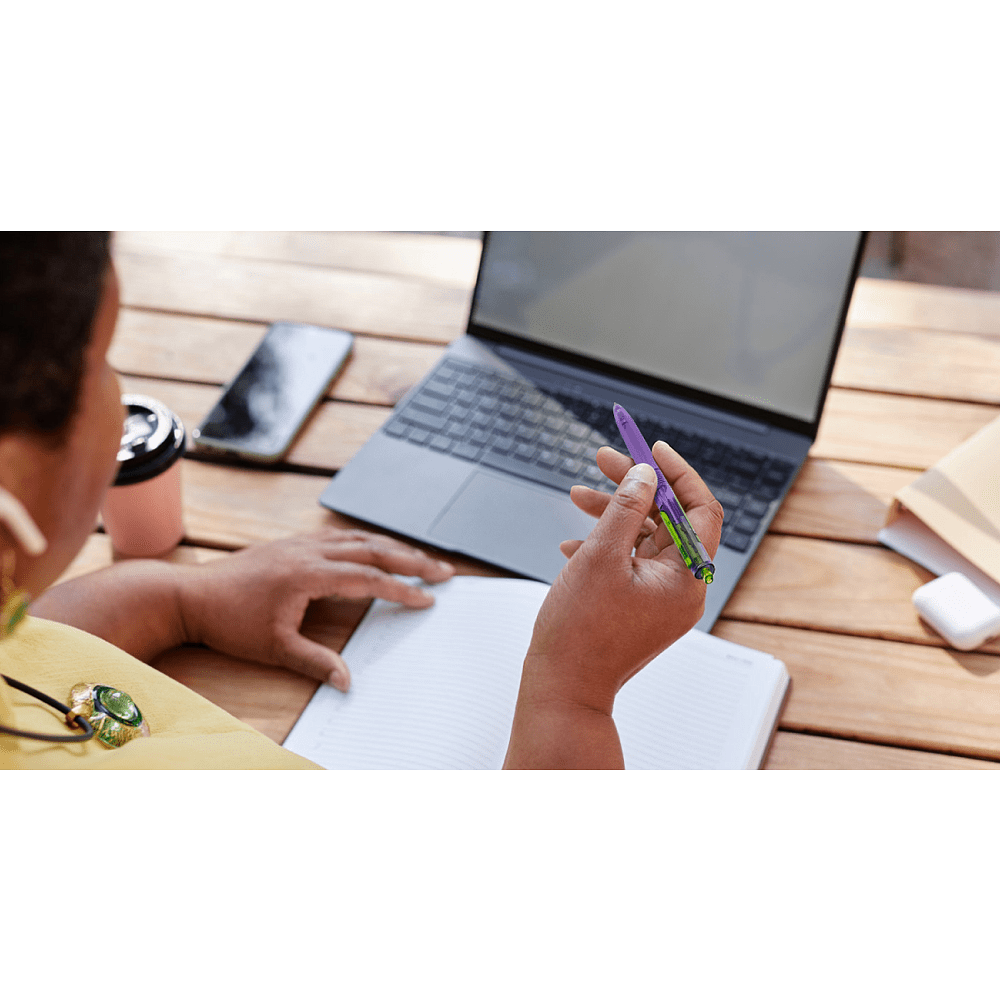 Ручка шариковая автоматическая "Space Up Cyber", 0,7 мм, фиолетовый, зеленый, стерж. синий - 3