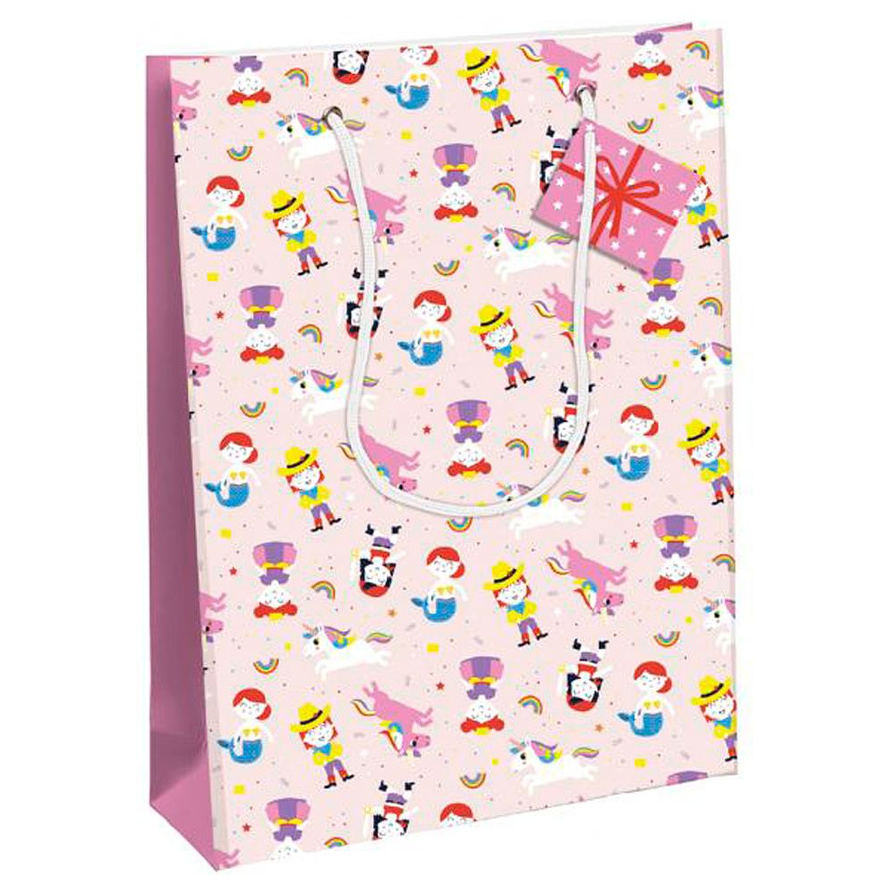 Пакет бумажный подарочный "HDME GIRL", 26.5x14x33 см, разноцветный